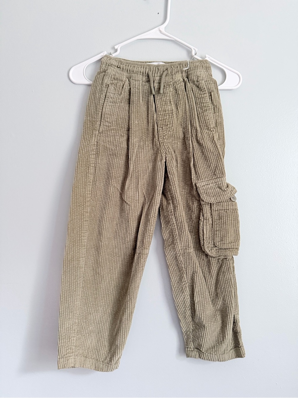 Zara Boys Tan Corduroy Cargo Pants Size 6-7 / 124